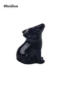 1個天然石狼雕刻治療雕像靈氣寶石工藝品,家居桌面裝飾禮物