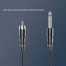 Straight RCA Spiral Tattoo Machine Connection Cable - Black - View 4