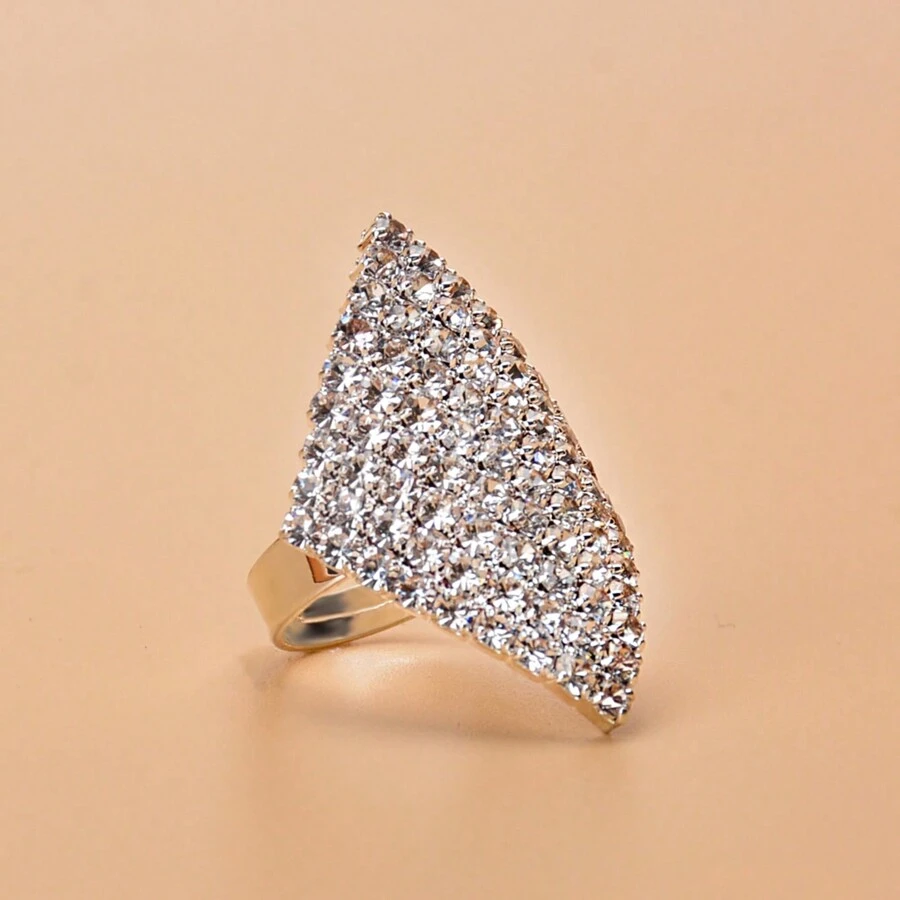 Nhẫn trang trí Rhinestone - Bạc - Xem 1