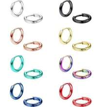 1pair 18k Gold Plated Titanium Steel Earring With 2.5mm Width Wire Circle, Simple Stainless Steel Fashionable Couple Jewelry In Korean, Japanese, European And American Style - Star - View 4