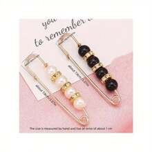 2 顆腰別針；腰部；褲腰大變小；收緊；也可作為胸針固定衣服；服飾與飾品;裙腰調節；衣服固定夾 - 白色 - 查看 3