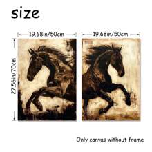 2 件/套帆布藝術裝飾復古馬海報適用於客廳、廚房、牆壁藝術無框防水大尺寸 - 彩色 - 查看 4