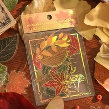 1 件裝復古植物元素設計 Pvc 貼紙,帶有金箔,用於裝飾計劃表和日記 - 蕨草樂趣 - 查看 5