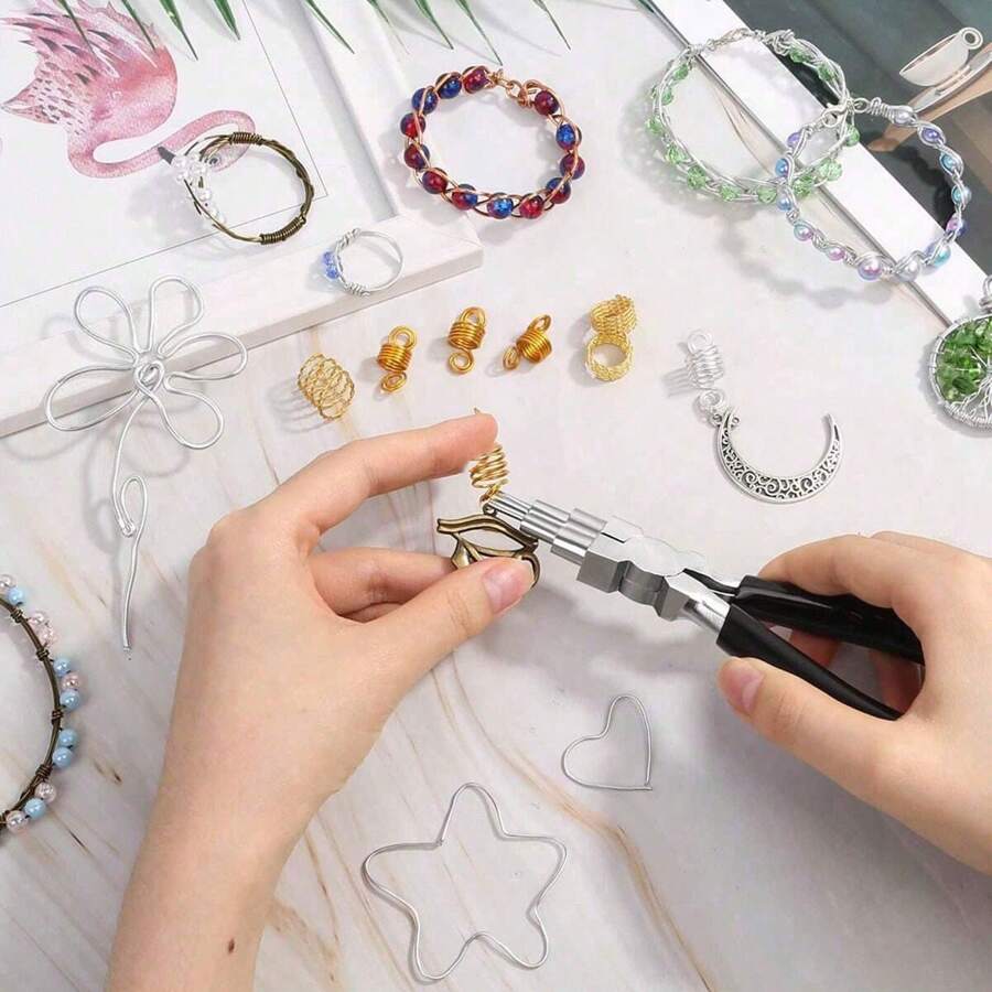 Diy Jewelry Making Pliers Set Of Round Nose, Chain Nose, Bent Nose And