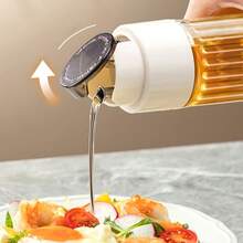 1入組具有自動開啟和防漏功能的玻璃油瓶,廚房用醋瓶,適用於油、醬油、醋和其他調味料,不滴、不漏,重力和壓力導致的設計 - 白色 - 查看 3