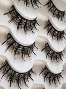 1 Box (5 Pairs) False Eyelashes, Cosplay Comic Style With Thick Long Lashes And Big Eyes - Fluffy Lashes - View 5