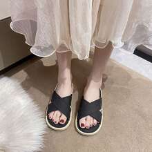 Fashionable & Elegant Slippers, Suitable For Outdoor And Beach Wear, Soft & Anti-Slip Sole, Beautiful X-Shape Design - Black - View 6