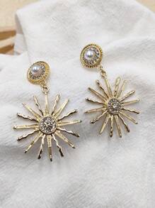 1pair Sunflower Non-Pierced Clip On Earrings - Multicolor - View 4