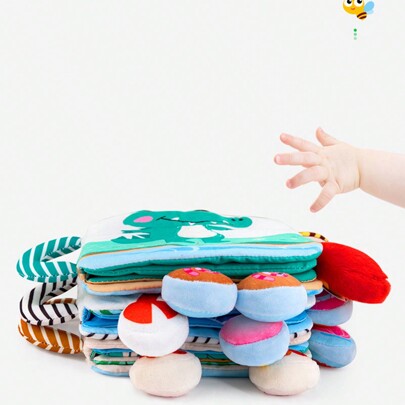 1 Máy Tính Cá Sấu Sang Trọng Nhiều Màu Sắc Vải Mềm Cho Bé Giáo Dục Sớm Cảm Giác Lục Lạc Sách Đồ Chơi Có Chuông Treo, Thích Hợp Làm Quà Tặng Trẻ Sơ Sinh