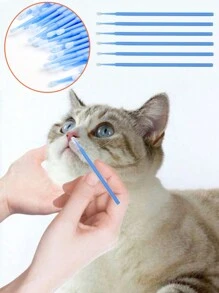 1gói/100cái Dùng một lần Thú cưng Làm sạch , Đối với Tai , Mắt Và Cơ thể Làm sạch Của Chó Và Mèo , Đồ Chải lông Thú cưng Làm sạch Các sản phẩm - Màu xanh nhạt - Xem 1