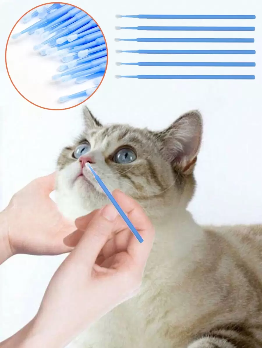 1gói/100cái Dùng một lần Thú cưng Làm sạch , Đối với Tai , Mắt Và Cơ thể Làm sạch Của Chó Và Mèo , Đồ Chải lông Thú cưng Làm sạch Các sản phẩm - Màu xanh nhạt - Xem 1