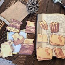 20 Sheets Vintage Coffee-Stained & Gold Foil Detail Scrapbooking Sticker Pack - Multicolor - View 1