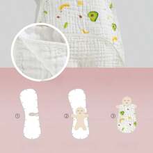 1件新生兒薄紗睡袋,分腳設計和防踢設計 - 米配黃 - 查看 4