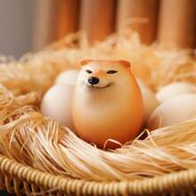 1pc Shiba Inu Dog Egg Plush Doll, Simulation Egg Shape Desk Decor - Yellow - View 6