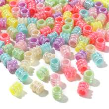 50/100/200 hạt/bộ hạt nhựa màu Macarone hình con ngựa dễ thương hình thùng lỗ lớn dùng làm tóc DIY làm đồ trang sức - Hình dạng thùng - Xem 7