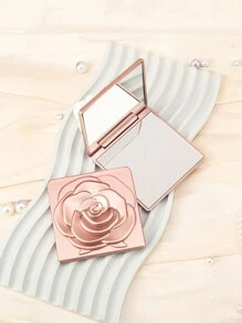 1PC Exquisite Square Folding Makeup Mirror With Rose Pattern, 2X Magnification High-Definition Glass, Perfect Gift For Beloved Mom, Aunt, Grandmother, Daughter, Niece, Sister, Bride, And Bridesmaid On Special Occasions Such As Holidays, Birthdays, Weddings, Mother's Day, And Valentine's Day, Compact Mirror, Pocket Small Vanity Mirror, Living Room Home Bedroom - Multicolor - View 12
