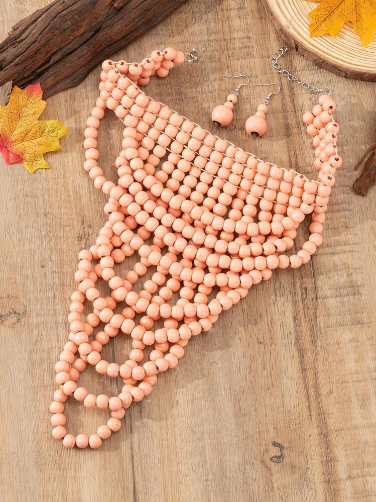 Orecchini Pendenti Da Donna Con Semi Di Vetro E Perline In Stile Bohemien Orecchini A Bottone In Acciaio Inossidabile 304 Placcato Oro 18k Rosso