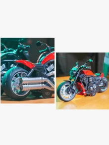 1:12 比例鋅合金寬胎摩托車模型附 Led 燈,酷炫收藏展示玩具禮物 - 彩色 - 查看 3