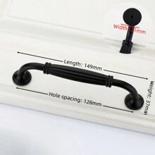 1pc/2pcs  Black Modern Minimalist Aluminum Alloy Hollow Door Handle Cabinet Wardrobe Bedside Table TV Cabinet Drawer Door Handle Furniture Hardware Accessories