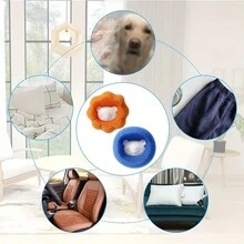 3入組藍色海綿清潔工具,除毛器,可重複使用的洗衣球 - 藍色 - 查看 5