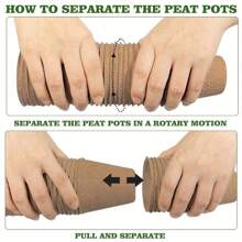 10 Peat Pots,  And  Round Plant Seedling Start-Up Kit, Seed Germination Tray, Used For Germination Of Flowers, Vegetables, Tomato Seedlings And Herbal Seeds, 3.15 Inches. - Apricot - View 7