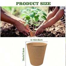 10 Peat Pots,  And  Round Plant Seedling Start-Up Kit, Seed Germination Tray, Used For Germination Of Flowers, Vegetables, Tomato Seedlings And Herbal Seeds, 3.15 Inches. - Apricot - View 5