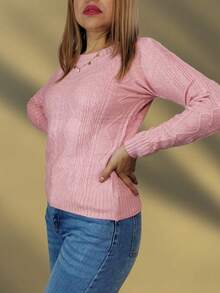 Sueter de vestir dama unicolor - Rosa - Ver 3