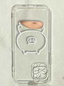 1pc Shockproof Tpu Phone Case With Cute Cartoon Piggy Design Compatible With IPhone - Multicolor - View 3