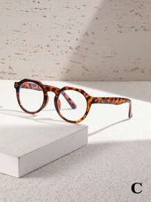 1pc Women's Round Frame Clear Lens Glasses, Suitable For School Students, Casual Outfits, Parties, And Gift For Girlfriend - Multicolor - View 4