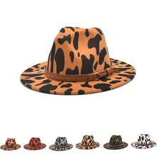 1頂女士多色新款紅楂格紋針織爵士帽，戶外旅行柔軟禮帽，牛仔帽 - 彩色 - 查看 1