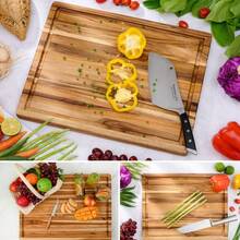 1入組菜板組,木質砧板,木質托盤,安全奶酪和肉類板,砧板,可水洗水果板,家庭廚房砧板,廚房用品,小型廚房工具,聖誕節禮物工具 - 黃色 - 查看 1