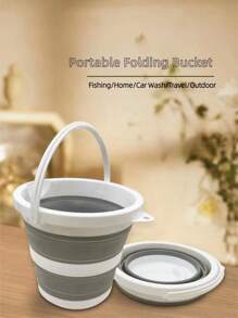1入組可攜式可摺疊多功能清洗桶,適用於洗衣和物品收納,節省空間,適用於汽車、旅行、家庭、野外 - 灰色 - 查看 1