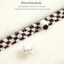 1pc Warm Plush Car Seat Cushion  Cartoon Bear Pattern  Single Seat Cushion - Beige - View 4