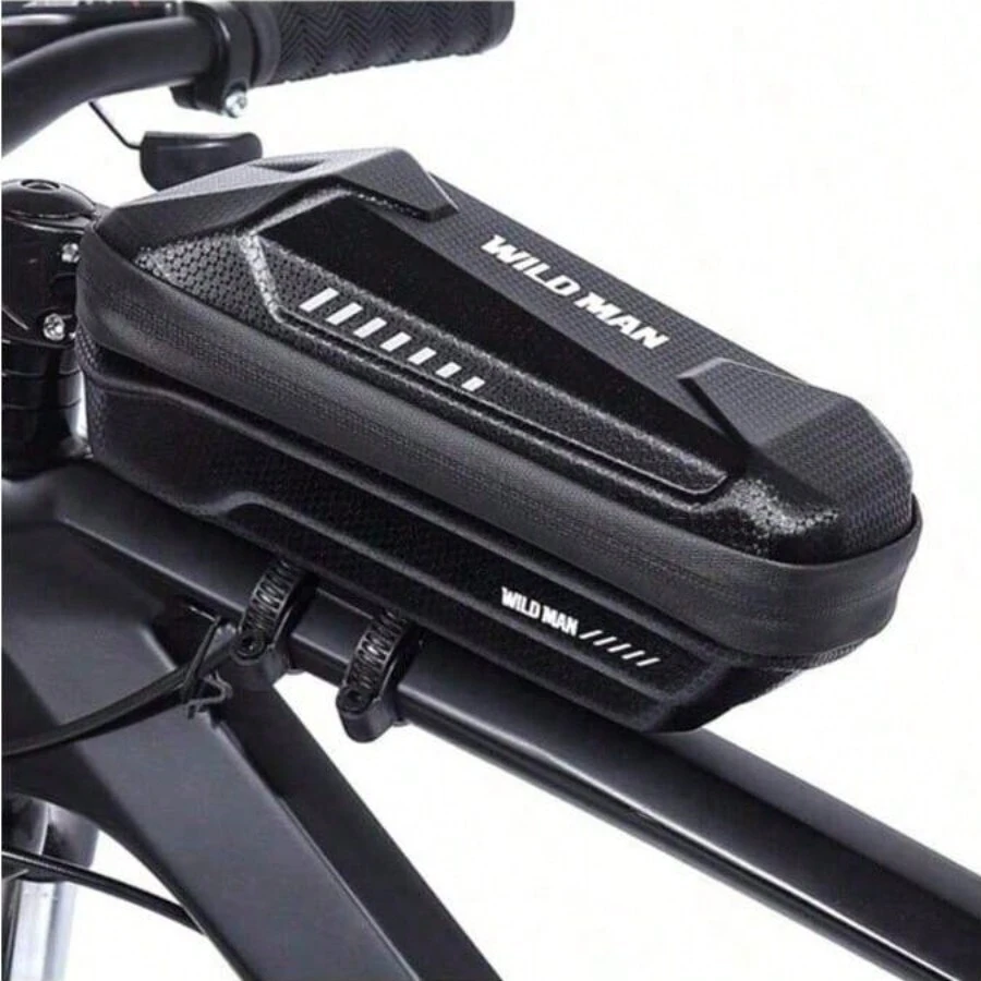 Wild Man前置車袋上管自行車行李架,快速拆卸設計反光防水騎行車架袋自行車配件 - 黑色 - 查看 1