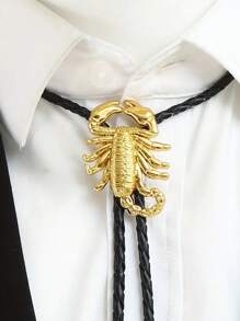 LikeWindy 男士博羅領帶-原住民金色3d天蠍領帶西部頸鏈服飾配件,男女皆宜 - 銀色 - 查看 1