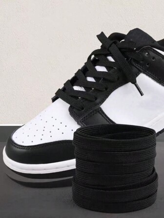 เชือกรองเท้า แฟชั่น ยืดหยุ่น สีพื้น 2 ชิ้น/เซ็ต