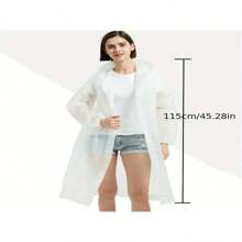 1pc Unisex Waterproof Hooded Raincoat Outdoor Jacket Perfect For Camping, Hiking - Yellow - View 6