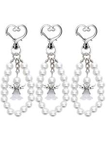 3入組情人節守護天使鑰匙扣,婚禮新娘禮物,派對生日禮物,節日感謝禮物,可愛的女孩和情侶鑰匙扣 – 可用於錢包、手提包、背包和汽車裝飾 - 彩色 - 查看 7