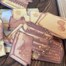 20 Sheets Vintage Coffee-Stained & Gold Foil Detail Scrapbooking Sticker Pack - Multicolor - View 2