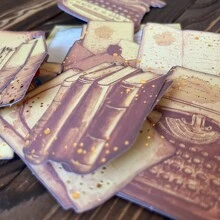 20 Sheets Vintage Coffee-Stained & Gold Foil Detail Scrapbooking Sticker Pack - Multicolor - View 3