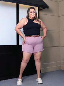 MCLUBE Women Shorts - Màu hồng gỉ - Xem 2