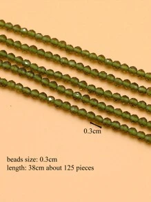 1串2毫米绿色和宝蓝色尖晶石珠子吊坠，适用于DIY手工项链、耳环、手链等珠宝配饰 - 2mm - 查看 5