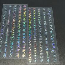 3張/包透明塑料彩虹銀工藝寵物貼紙套裝：夢幻花邊,可愛花邊,3d剪貼簿貼紙,kawaii 手帳貼紙 - 彩色 - 查看 6