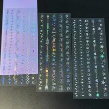 3張/包透明塑料彩虹銀工藝寵物貼紙套裝：夢幻花邊,可愛花邊,3d剪貼簿貼紙,kawaii 手帳貼紙 - 彩色 - 查看 1