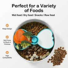 Puzzle Slow Feeder Dog Bowl, Maze Slow Feeder With Large Capacity For Dry, Wet & Raw Food - Blue Wings+White Bowl - View 6