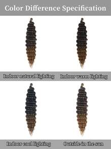 Peluca trenzada de ganchillo de onda oceánica suave negra y marrón de 22 pulgadas, peluca sintética rizada de trenzado de onda profunda (22 pulgadas, T1B/30#) - Multicolor - Ver 10