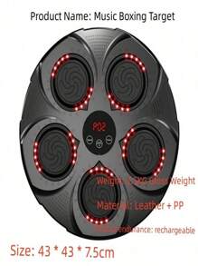智能拳擊訓練設備,配有音樂,適用於家庭,可掛壁拳擊袋,進行鍛鍊和反應訓練 - 黑色 - 查看 5