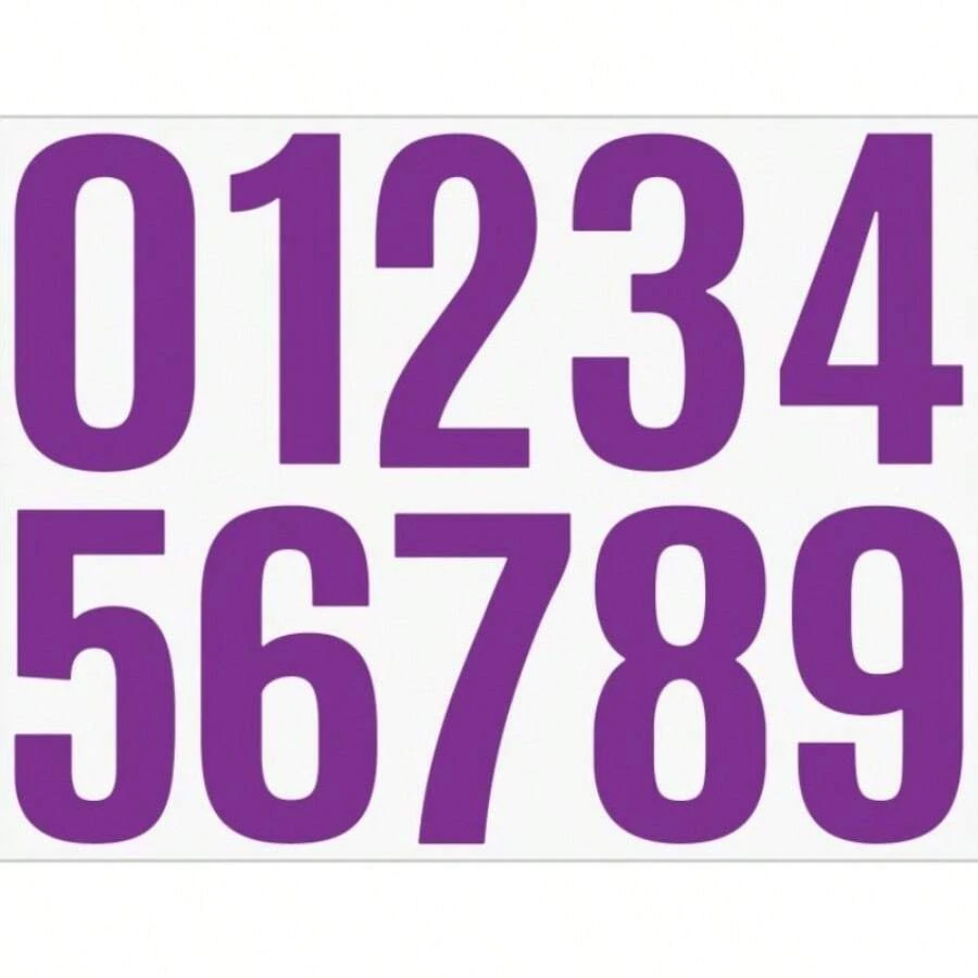 大尺寸自粘防水數字貼紙,適用於信箱標籤,貨物分類 - 紫色 - 查看 1