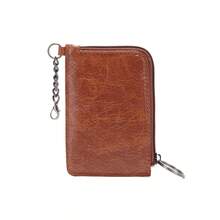 1個復古多彩錢包,波西米亞風格卡片袋夾,北歐風格小錢包帶有狗帶和鑰匙圈o環,適合男女禮物 - 紅色 - 查看 5