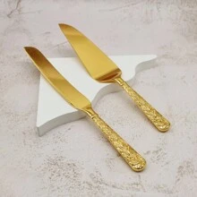 WINON 1 Conjunto De Faca E Pá De Bolo Fashion Rosa, Conjunto De Serviço De Sobremesa E Pastelaria, Adequado Para Festas De Casamento, Festas De Noivado, Celebrações De Aniversário